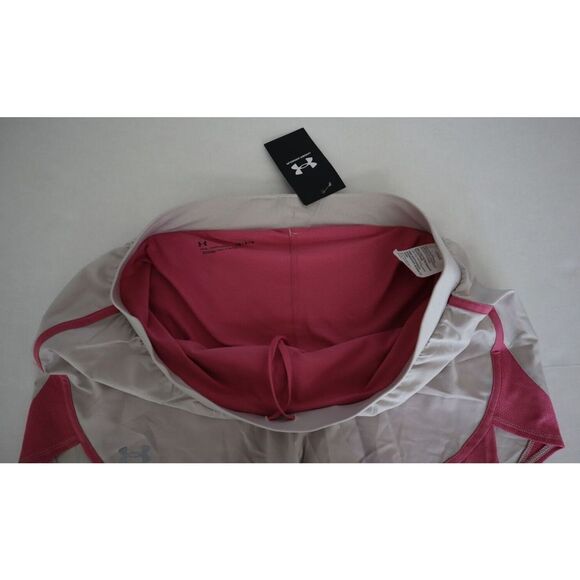 Under Armour 1369768 Women's Sz L Gray/Pink Fly By Elite 2-in-1 Running Shorts - Picture 4 of 9